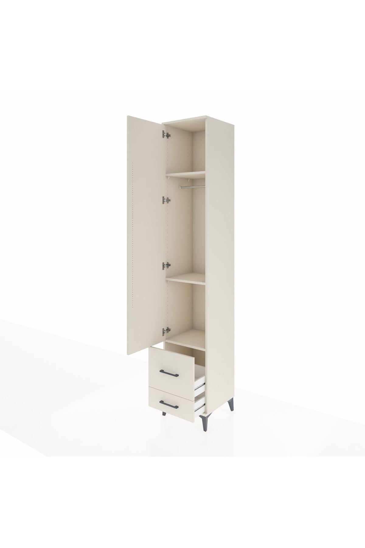 Hyperion Dolap 3 Raflı 2 Çekmeceli Tek Askılı 44x44x243 Aytaşı-Aytaşı