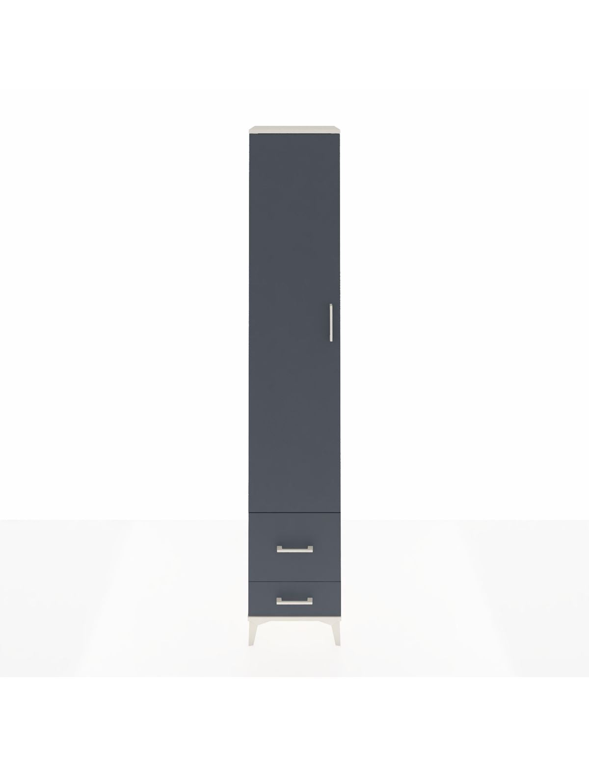 Hyperion Dolap 3 Raflı 2 Çekmeceli Tek Askılı 44x44x243 Aytaşı-Antrasit