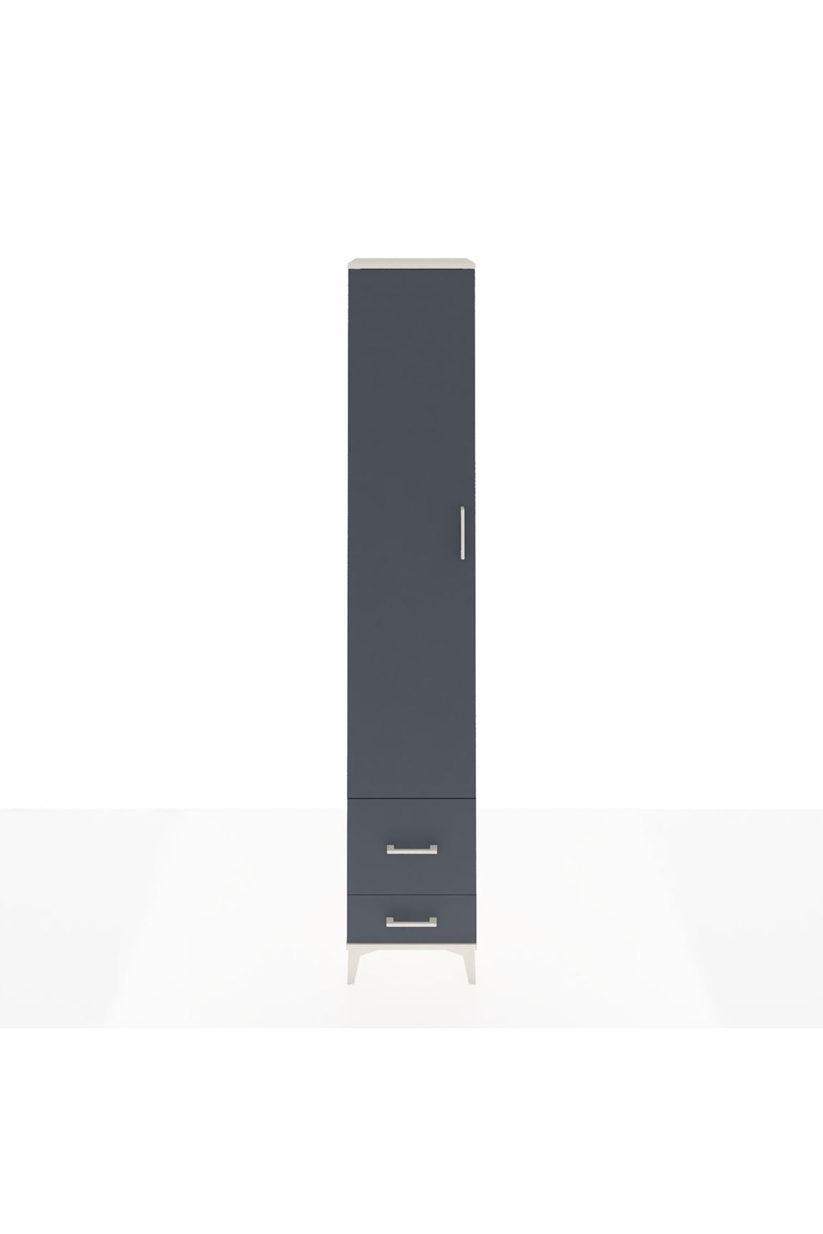 Hyperion Dolap 3 Raflı 2 Çekmeceli Tek Askılı 44x44x243 Aytaşı-Antrasit