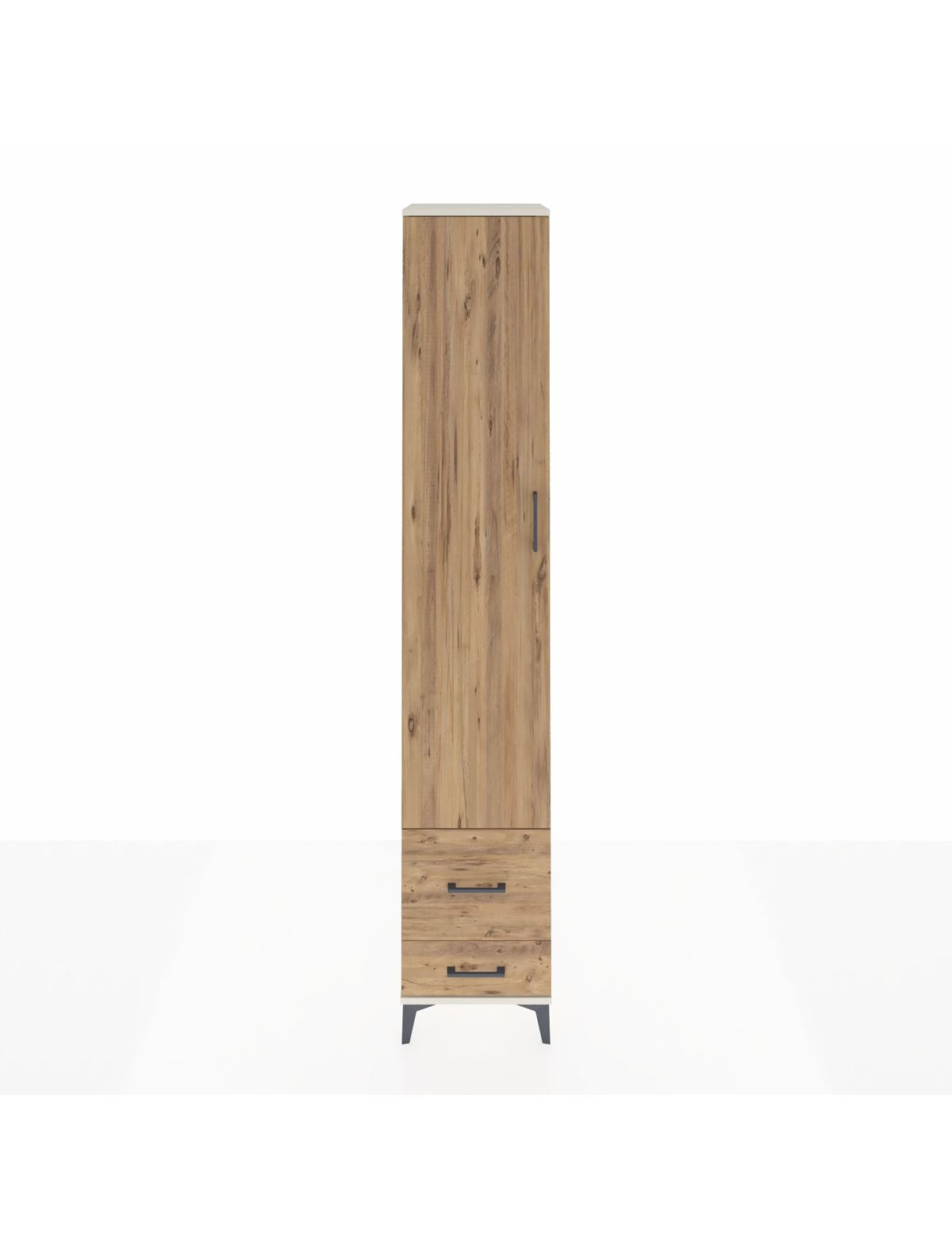 Hyperion Dolap 3 Raflı 2 Çekmeceli Tek Askılı 44x44x243 Aytaşı-Çam