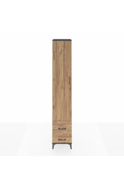 Hyperion Dolap 3 Raflı 2 Çekmeceli Tek Askılı 44x44x243 Antrasit-Çam
