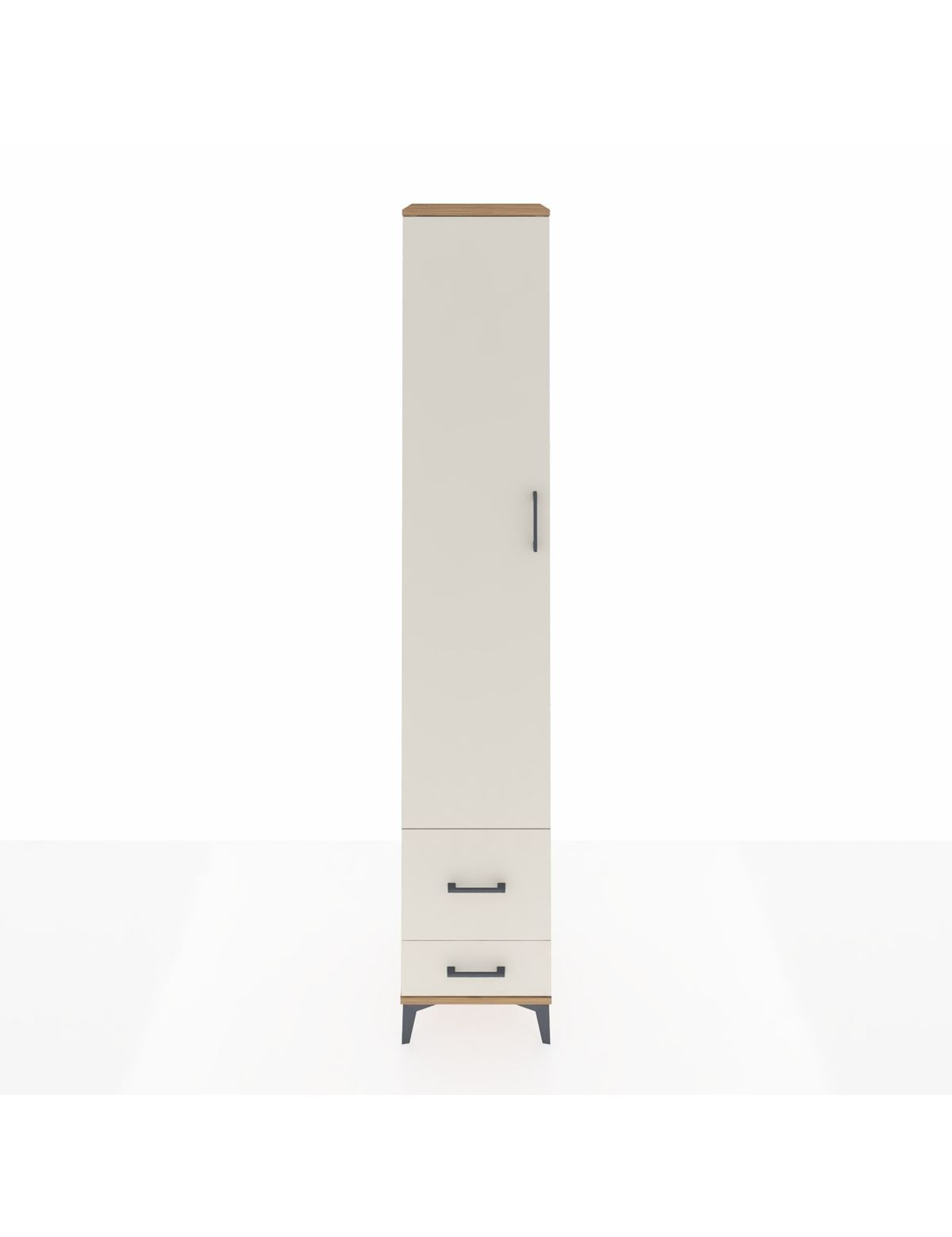 Hyperion Dolap 3 Raflı 2 Çekmeceli Tek Askılı 44x44x243 Çam-Aytaşı