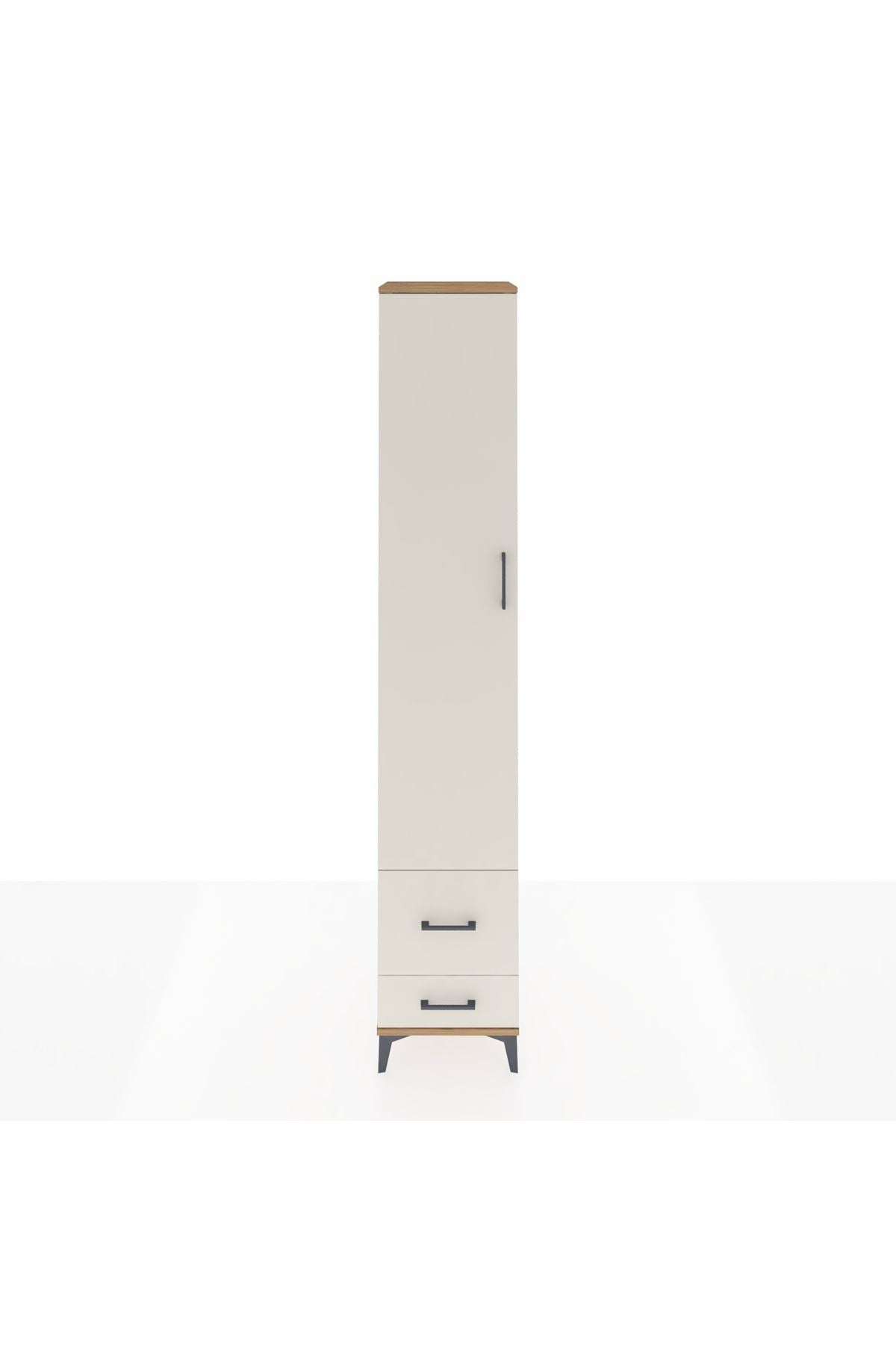 Hyperion Dolap 3 Raflı 2 Çekmeceli Tek Askılı 44x44x243 Çam-Aytaşı