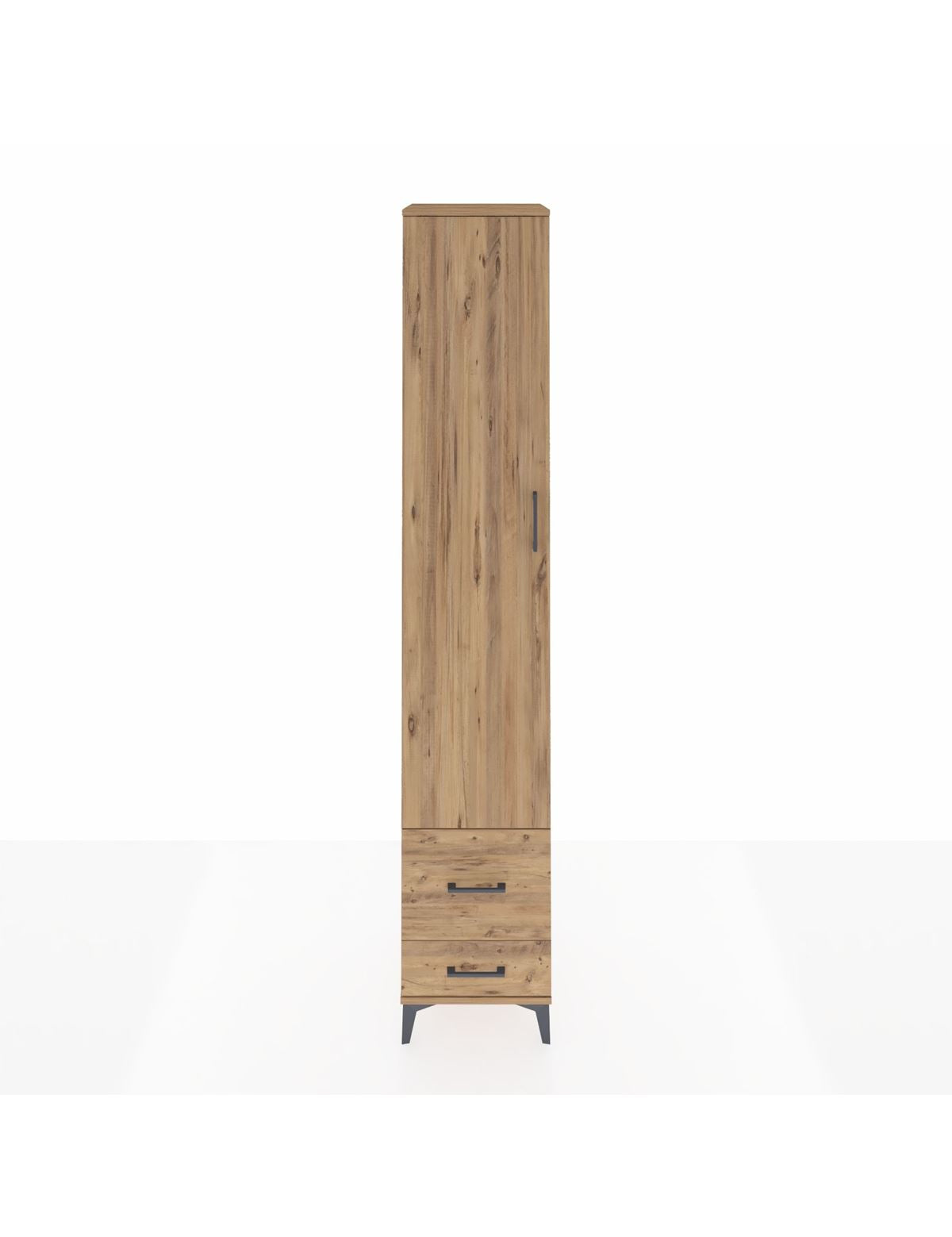 Hyperion Dolap 3 Raflı 2 Çekmeceli Tek Askılı 44x44x243 Çam-Çam