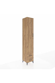 Hyperion Dolap 3 Raflı 2 Çekmeceli Tek Askılı 44x44x243 Çam-Çam