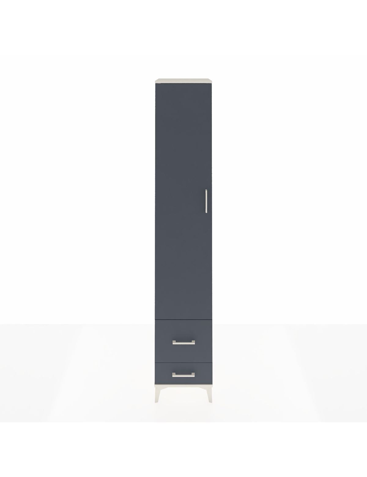 Hyperion Dolap 5 Raflı 2 Çekmeceli Tek Kapaklı 44x44x243 Aytaşı-Antrasit