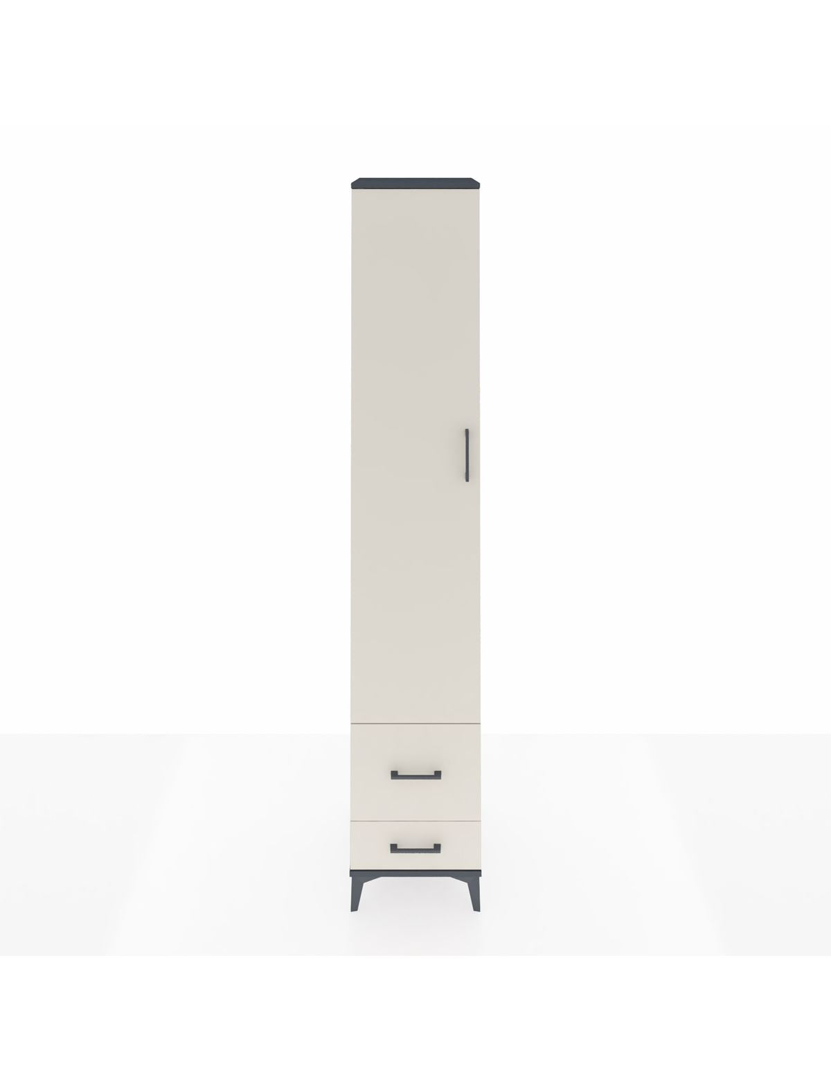 Hyperion Dolap 5 Raflı 2 Çekmeceli Tek Kapaklı 44x44x243 Antrasit-Aytaşı