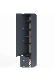 Hyperion Dolap 5 Raflı 2 Çekmeceli Tek Kapaklı 44x44x243 Antrasit-Antrasit