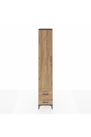 Hyperion Dolap 5 Raflı 2 Çekmeceli Tek Kapaklı 44x44x243 Antrasit-Çam