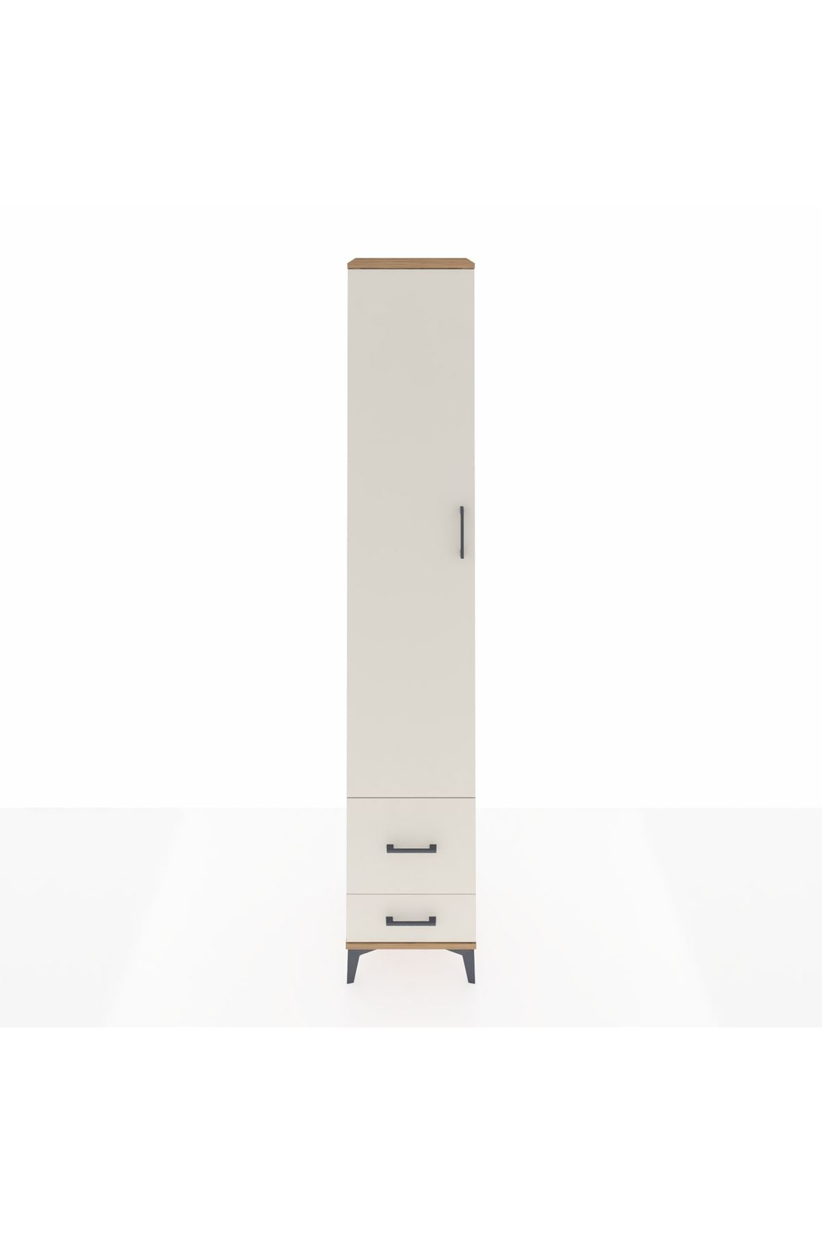 Hyperion Dolap 5 Raflı 2 Çekmeceli Tek Kapaklı 44x44x243 Çam-Aytaşı