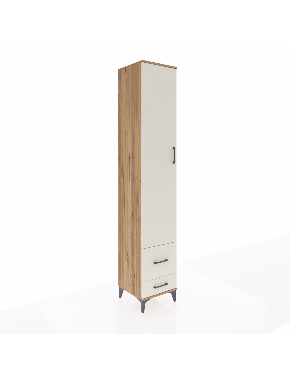 Hyperion Dolap 5 Raflı 2 Çekmeceli Tek Kapaklı 44x44x243 Çam-Aytaşı