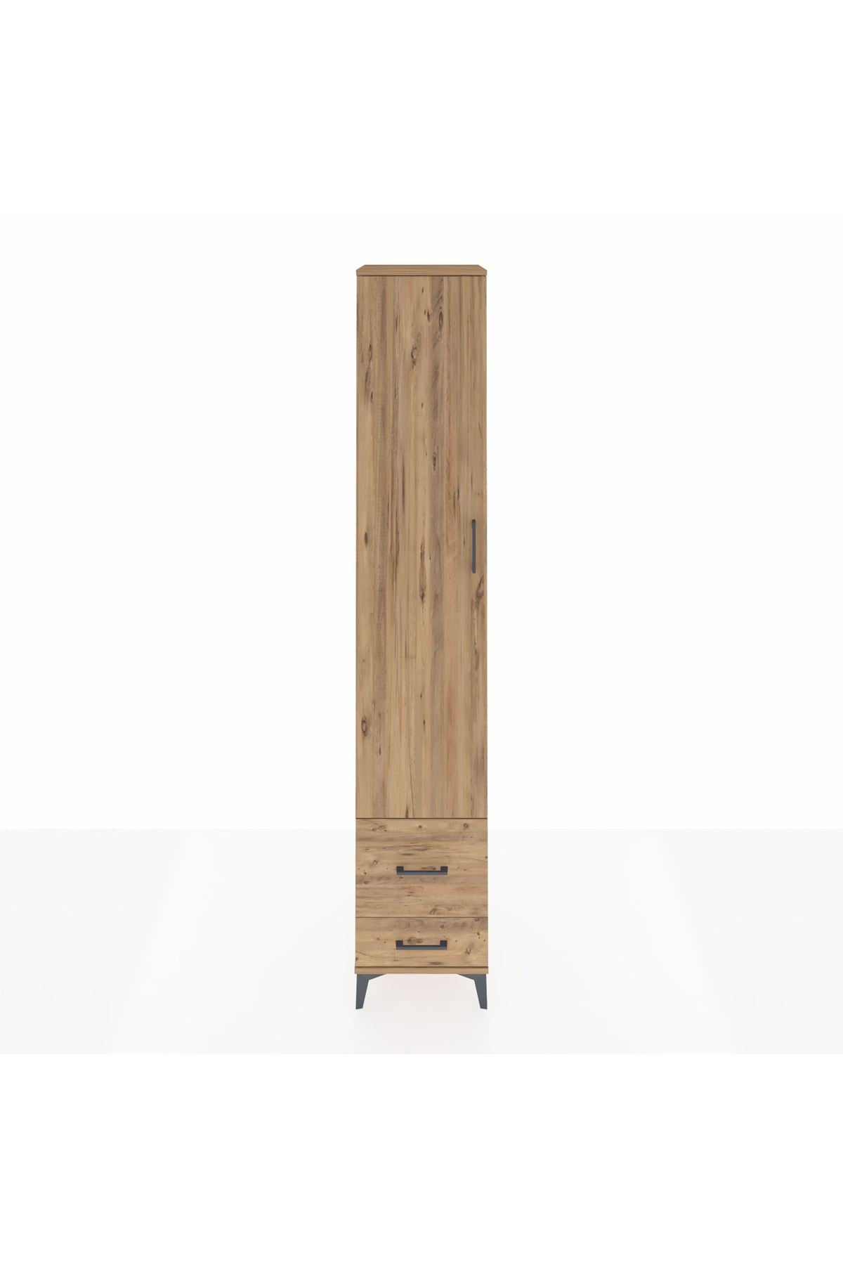 Hyperion Dolap 5 Raflı 2 Çekmeceli Tek Kapaklı 44x44x243 Çam-Çam