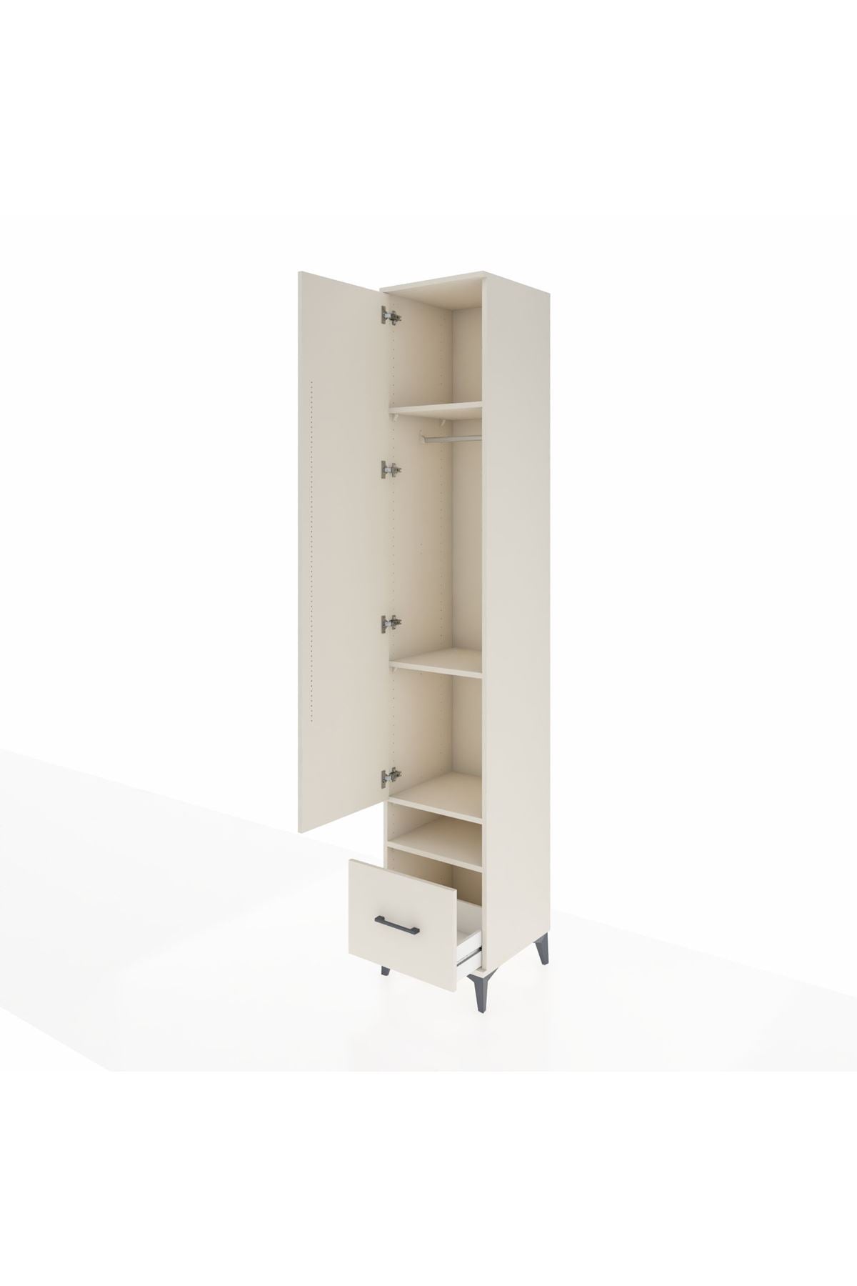 Hyperion Dolap 4 Raflı Tek Çekmeceli Tek Askılı 44x44x243 Aytaşı-Aytaşı