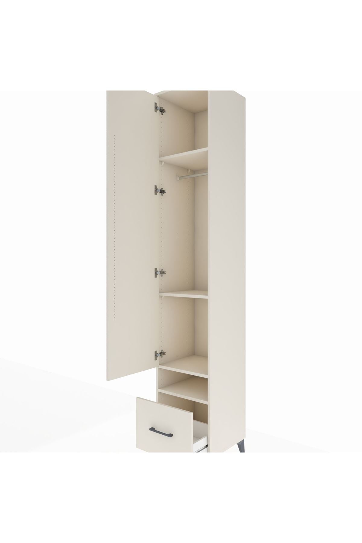 Hyperion Dolap 4 Raflı Tek Çekmeceli Tek Askılı 44x44x243 Aytaşı-Aytaşı