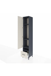 Hyperion Dolap 4 Raflı Tek Çekmeceli Tek Askılı 44x44x243 Antrasit-Aytaşı