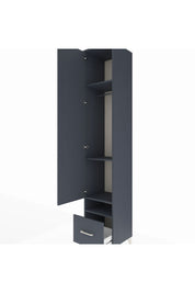 Hyperion Dolap 4 Raflı Tek Çekmeceli Tek Askılı 44x44x243 Antrasit-Antrasit