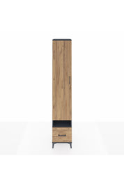 Hyperion Dolap 4 Raflı Tek Çekmeceli Tek Askılı 44x44x243 Antrasit-Çam