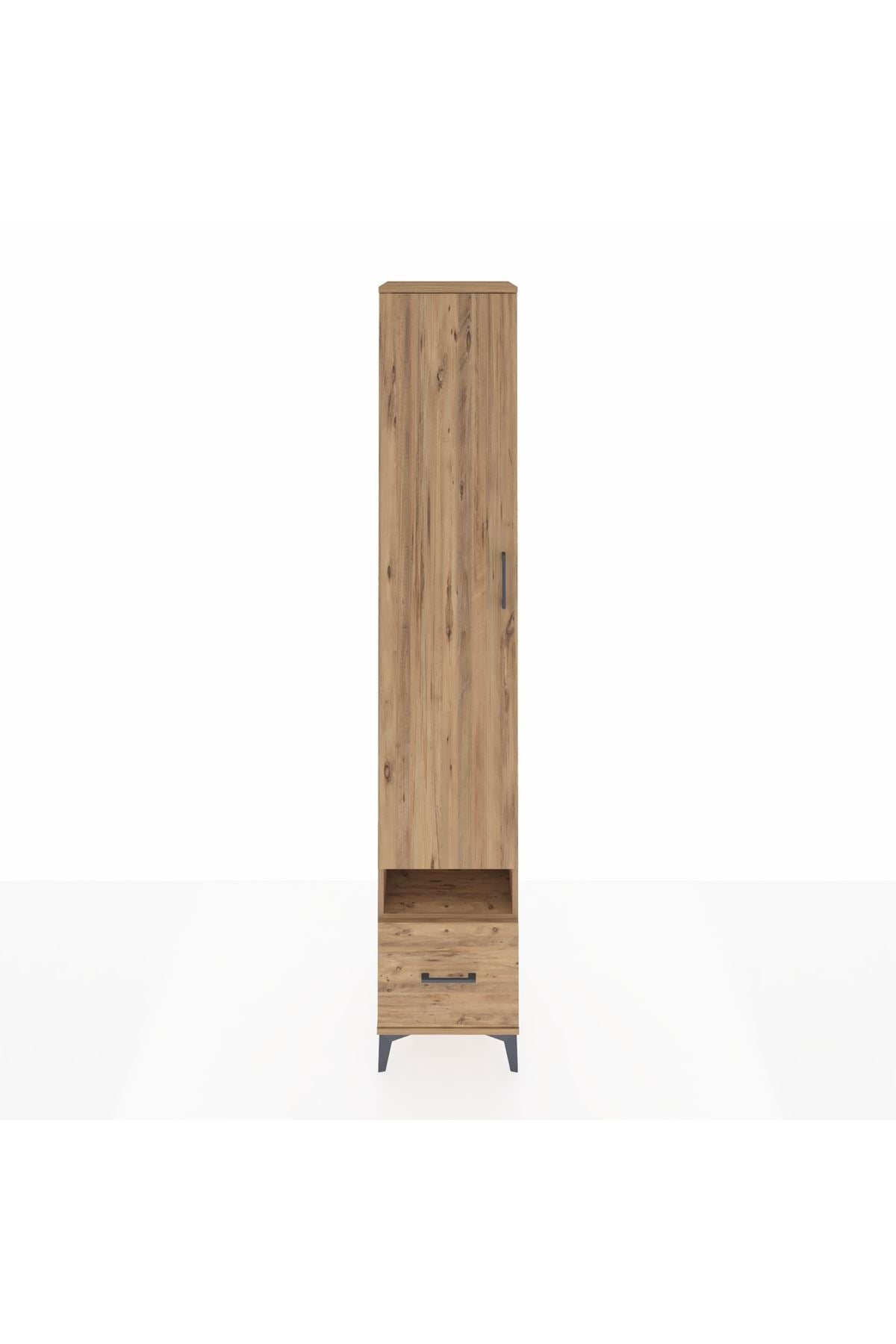 Hyperion Dolap 4 Raflı Tek Çekmeceli Tek Askılı 44x44x243 Çam-Çam