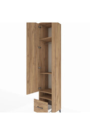 Hyperion Dolap 4 Raflı Tek Çekmeceli Tek Askılı 44x44x243 Çam-Çam