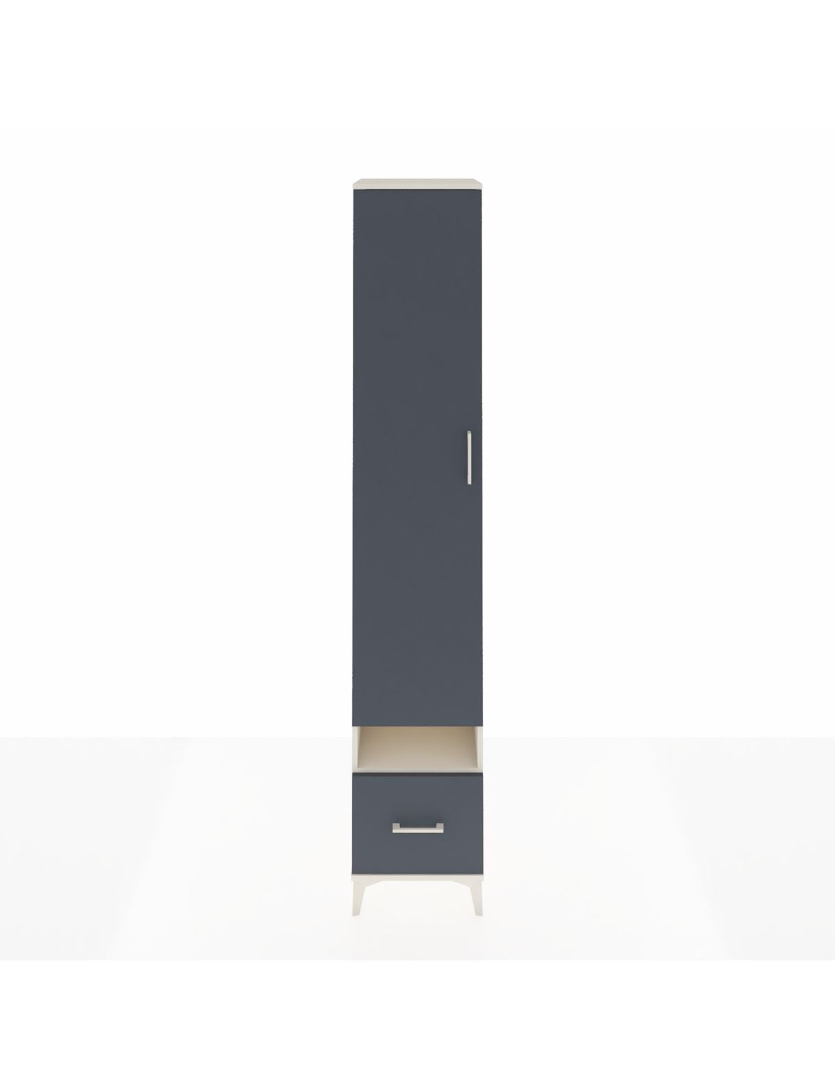 Hyperion Dolap 6 Raflı Tek Çekmeceli Tek Kapaklı 44x44x243 Aytaşı-Antrasit