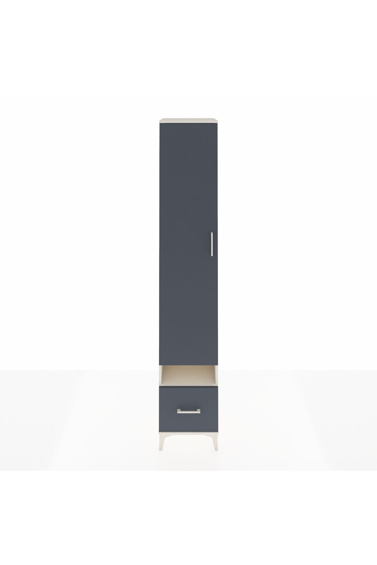 Hyperion Dolap 6 Raflı Tek Çekmeceli Tek Kapaklı 44x44x243 Aytaşı-Antrasit