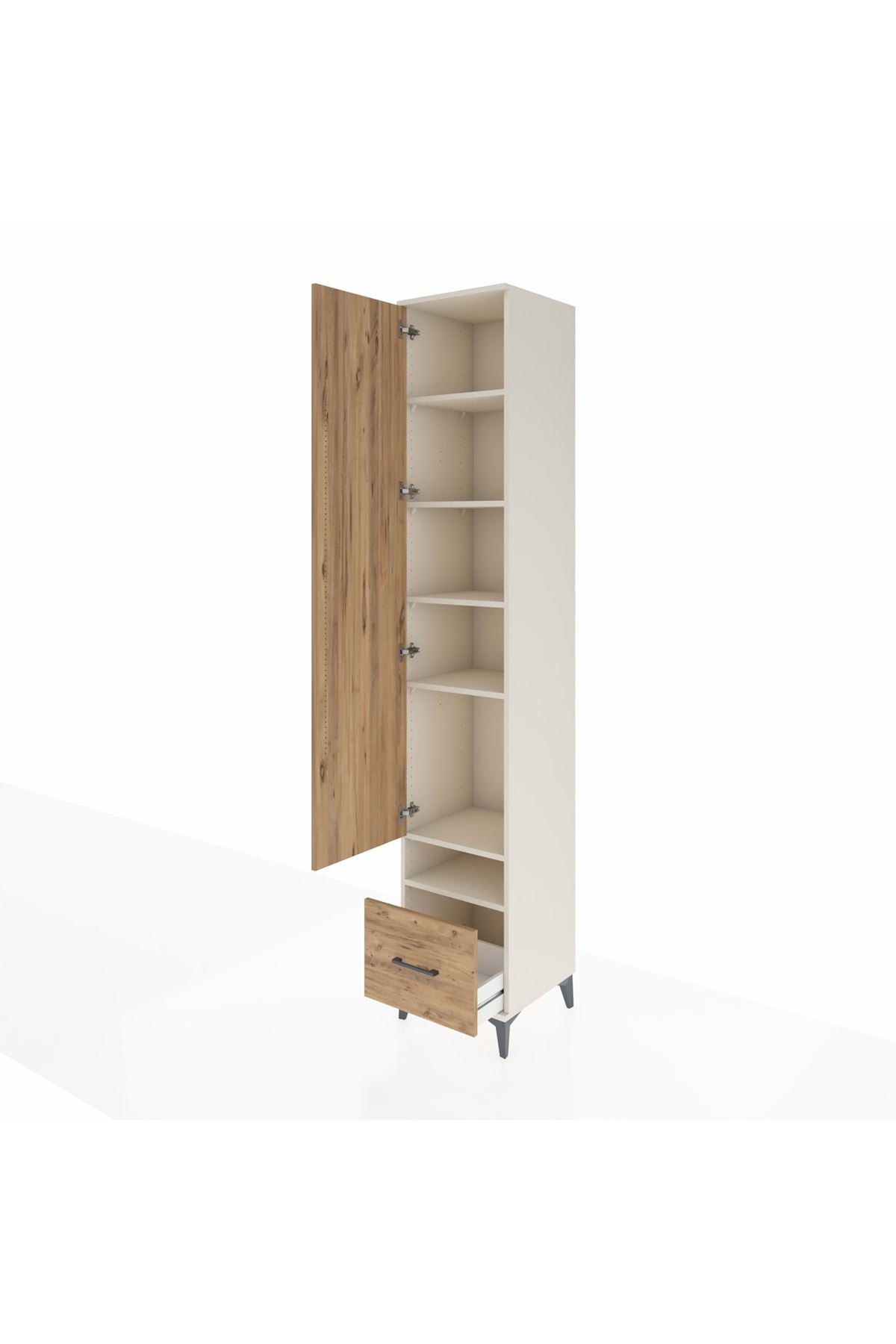 Hyperion Dolap 6 Raflı Tek Çekmeceli Tek Kapaklı 44x44x243 Aytaşı-Çam