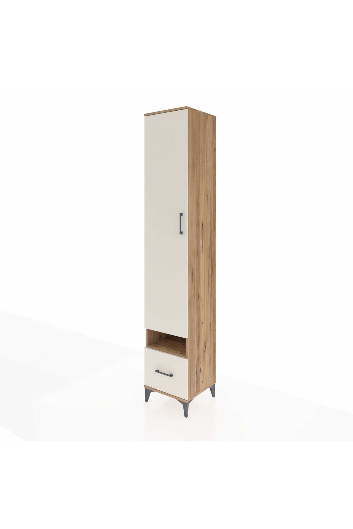 Hyperion Dolap 6 Raflı Tek Çekmeceli Tek Kapaklı 44x44x243 Çam-Aytaşı