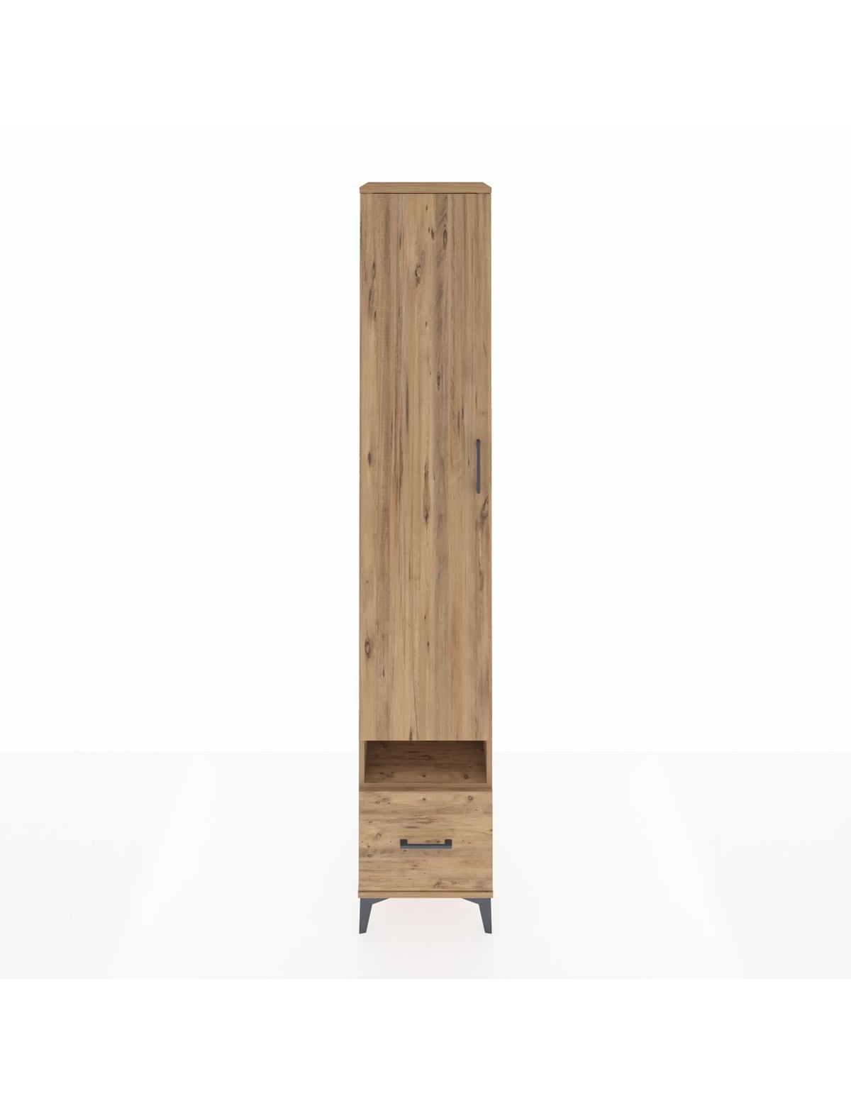 Hyperion Dolap 6 Raflı Tek Çekmeceli Tek Kapaklı 44x44x243 Çam-Çam