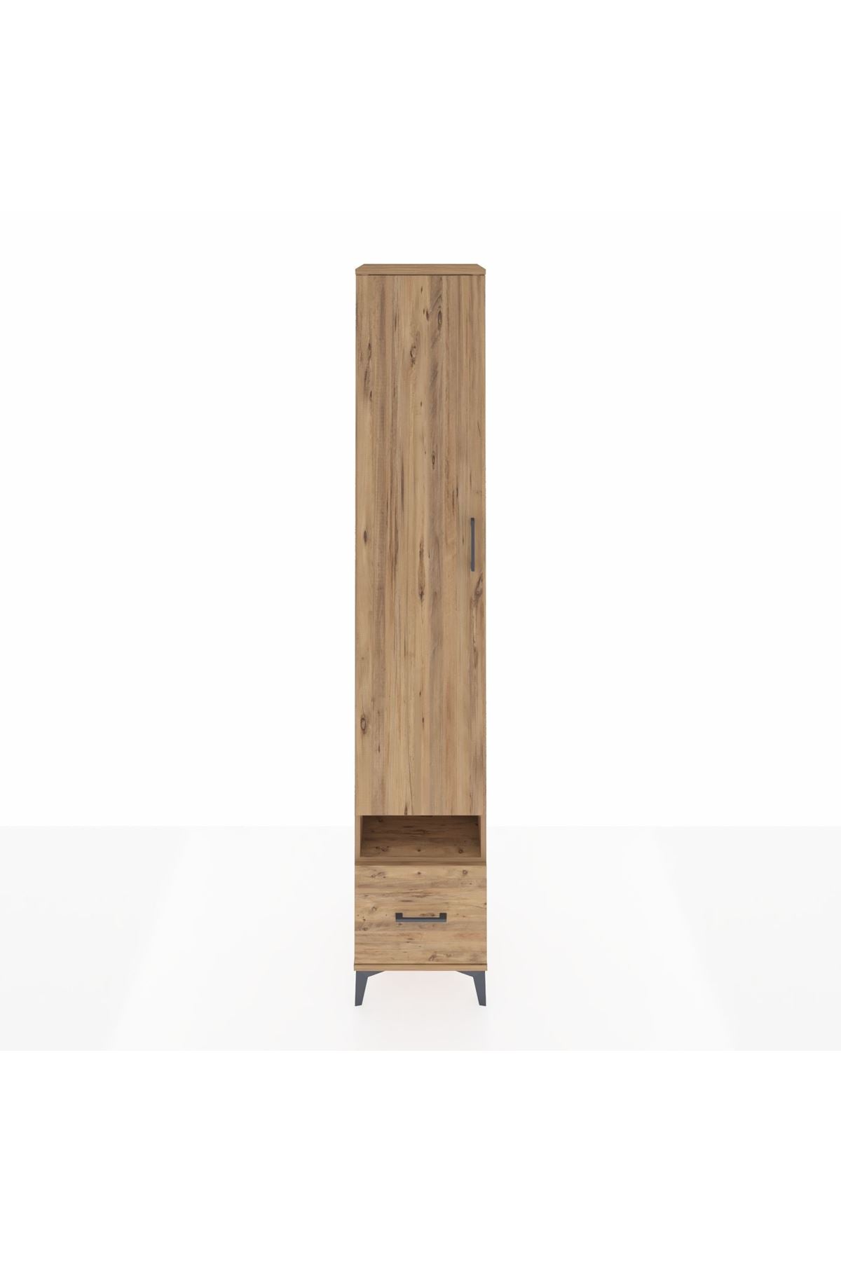 Hyperion Dolap 6 Raflı Tek Çekmeceli Tek Kapaklı 44x44x243 Çam-Çam