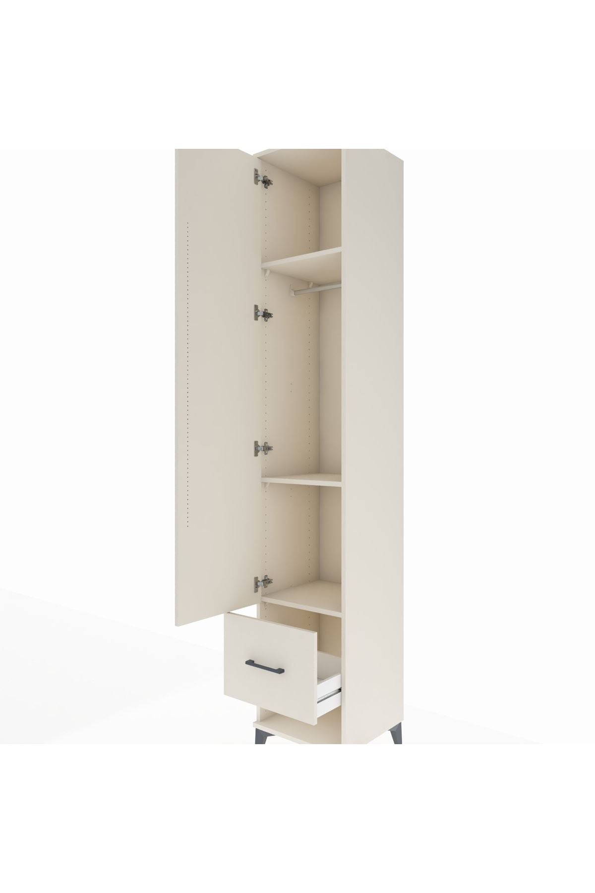 Hyperion Dolap 3 Raflı Tek Çekmeceli Tek Askılı 44x44x243 Aytaşı-Aytaşı