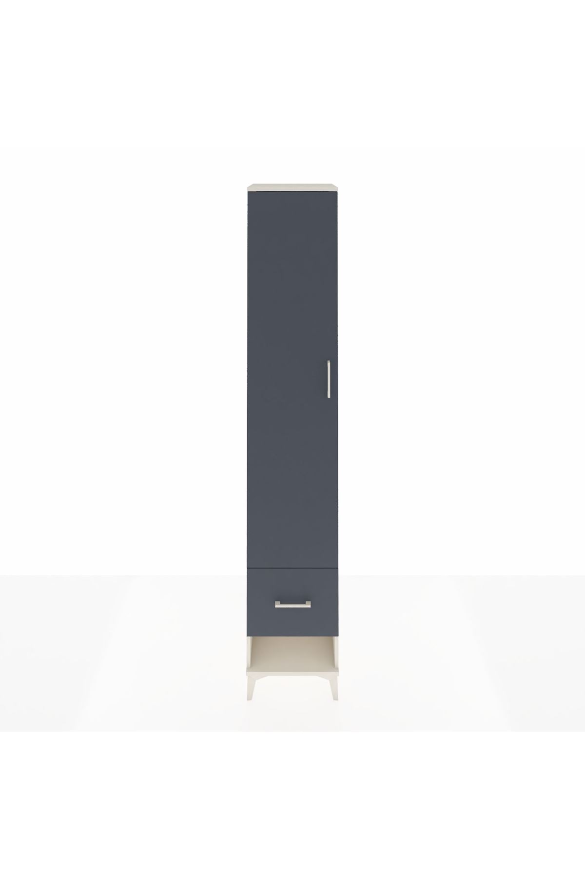 Hyperion Dolap 3 Raflı Tek Çekmeceli Tek Askılı 44x44x243 Aytaşı-Antrasit
