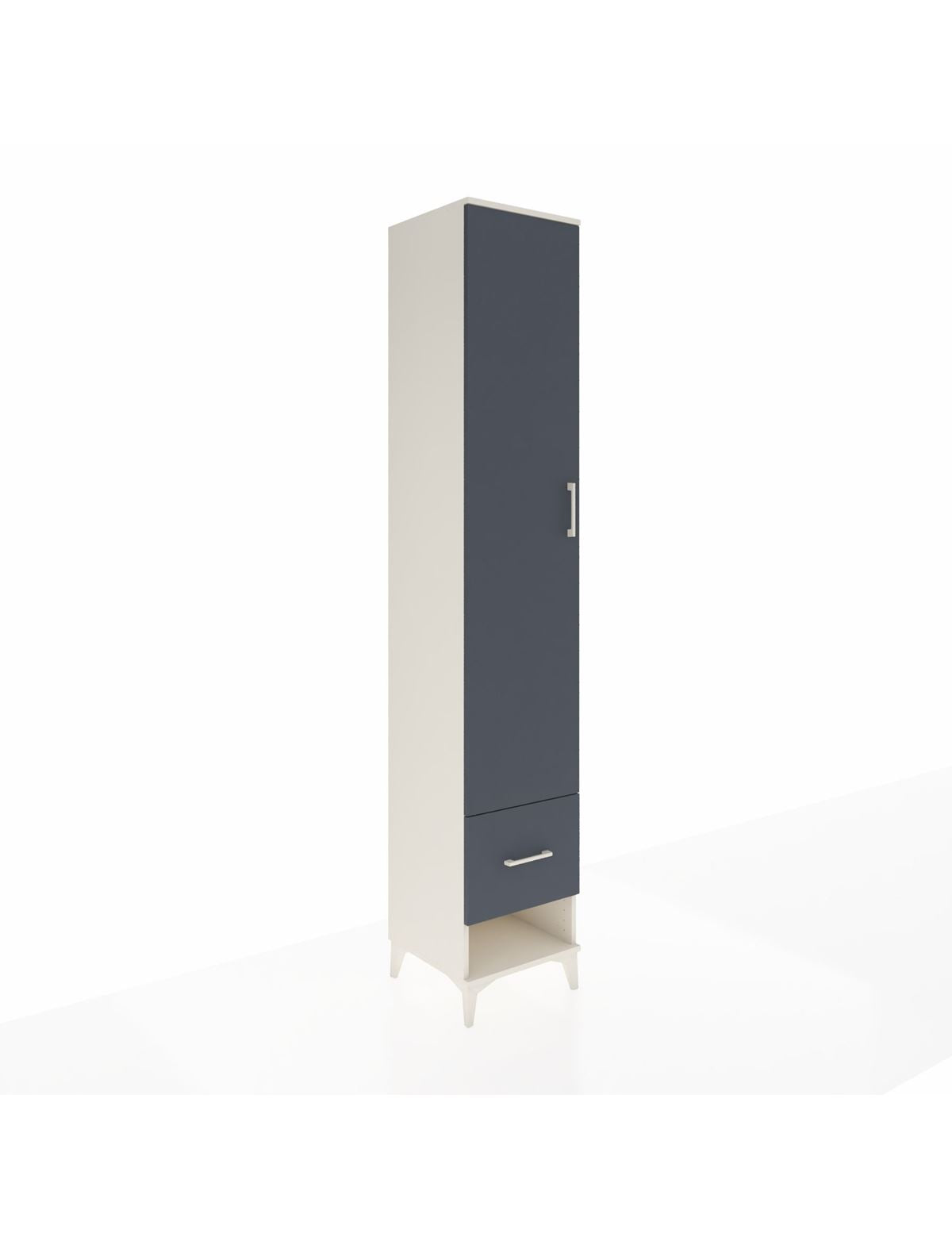 Hyperion Dolap 3 Raflı Tek Çekmeceli Tek Askılı 44x44x243 Aytaşı-Antrasit
