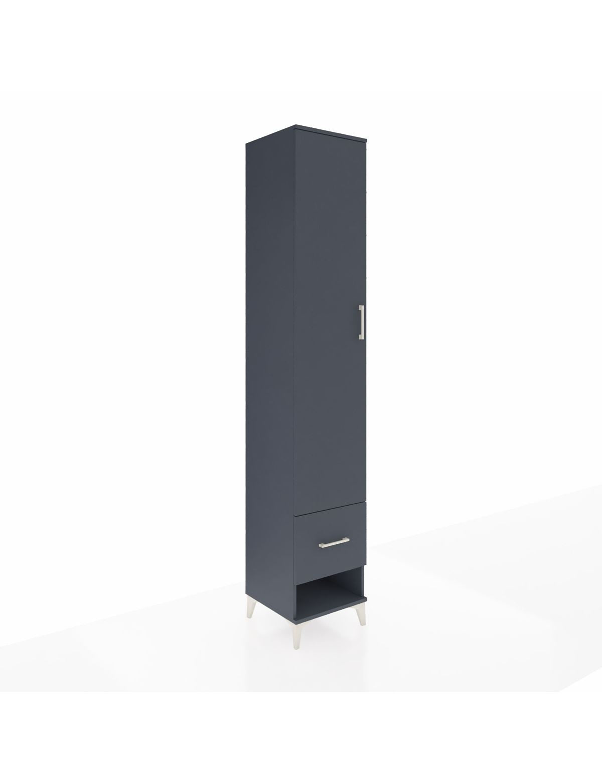 Hyperion Dolap 3 Raflı Tek Çekmeceli Tek Askılı 44x44x243 Antrasit-Antrasit
