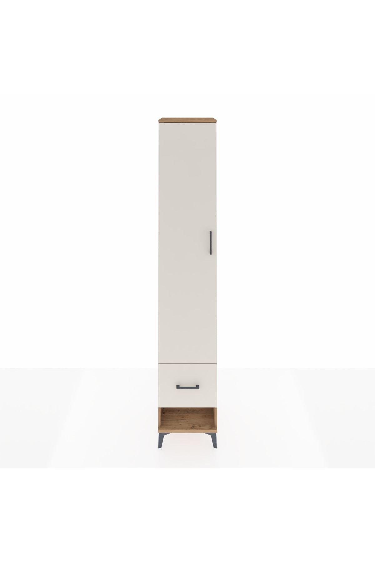 Hyperion Dolap 3 Raflı Tek Çekmeceli Tek Askılı 44x44x243 Çam-Aytaşı