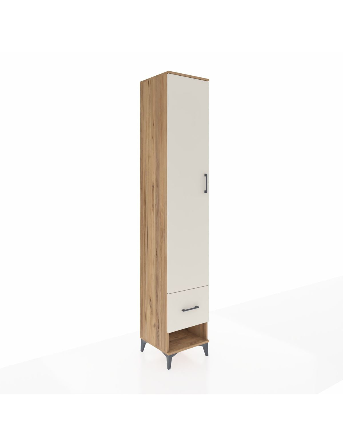 Hyperion Dolap 3 Raflı Tek Çekmeceli Tek Askılı 44x44x243 Çam-Aytaşı