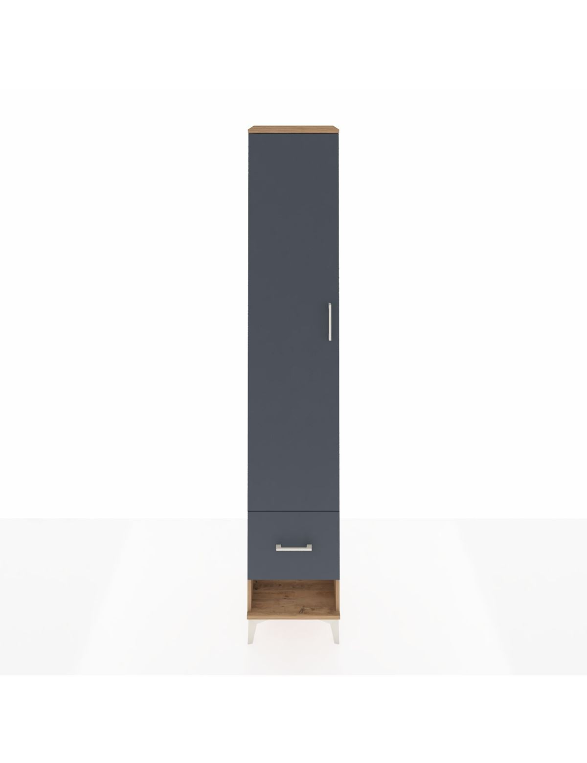 Hyperion Dolap 3 Raflı Tek Çekmeceli Tek Askılı 44x44x243 Çam-Antrasit