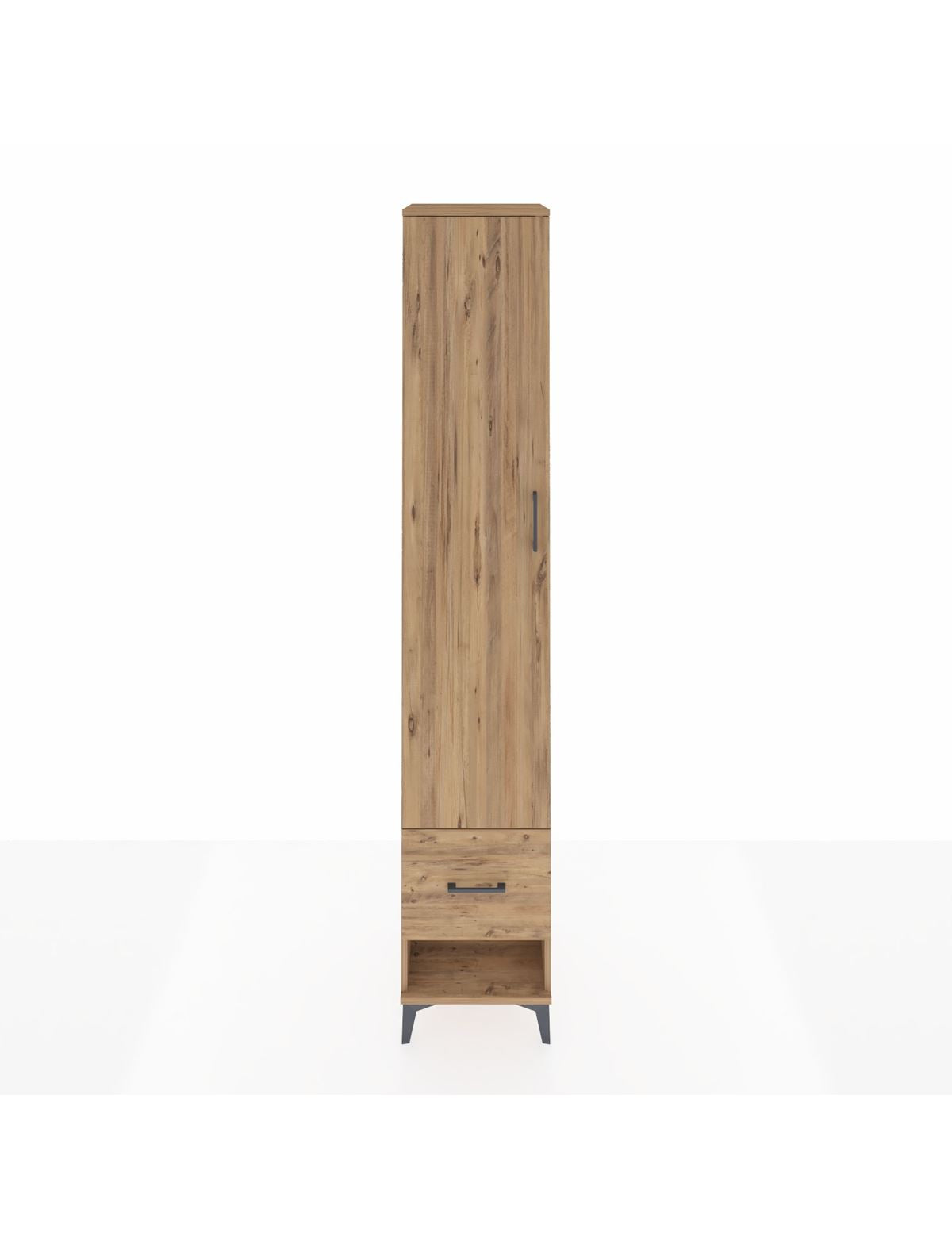 Hyperion Dolap 3 Raflı Tek Çekmeceli Tek Askılı 44x44x243 Çam-Çam