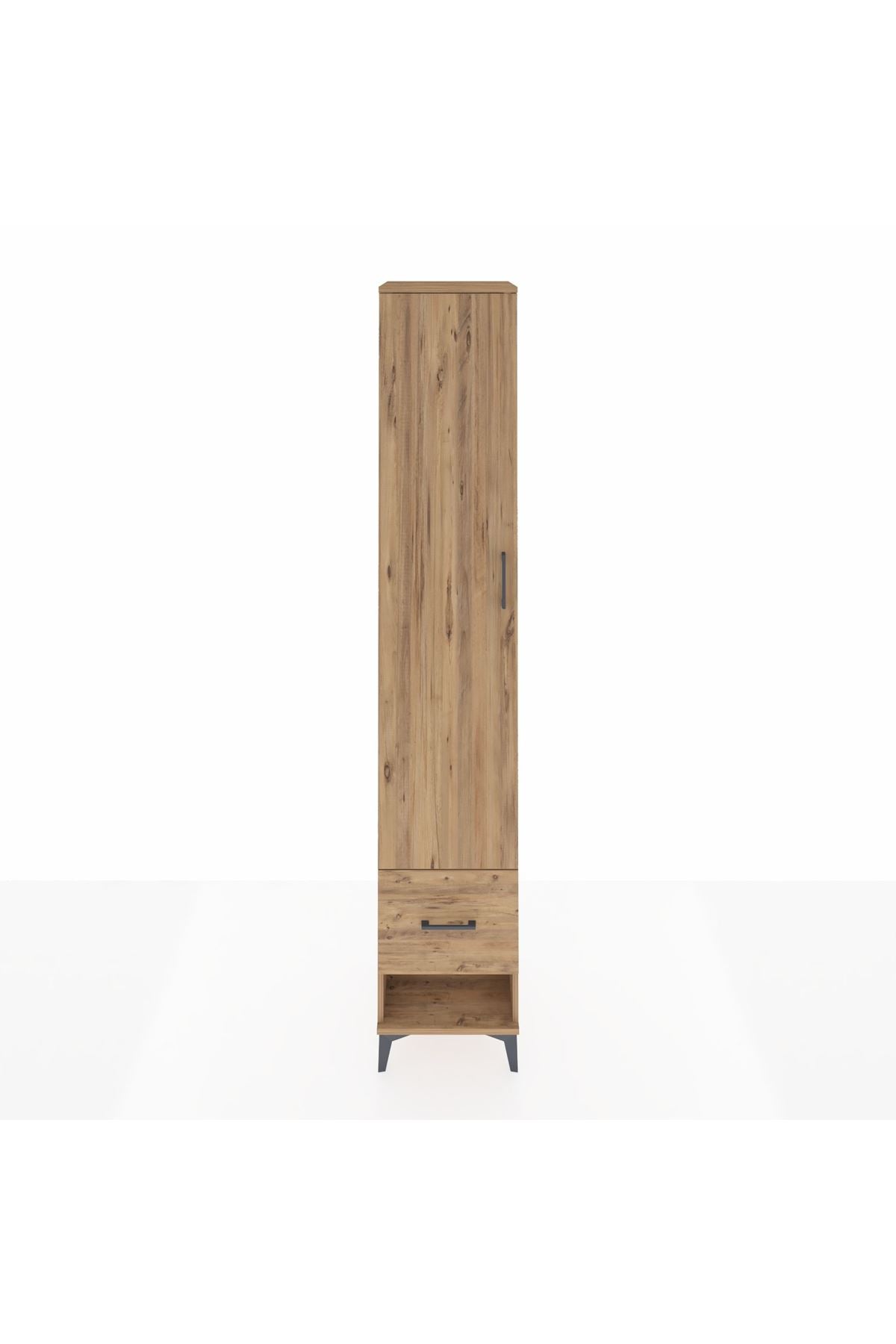 Hyperion Dolap 3 Raflı Tek Çekmeceli Tek Askılı 44x44x243 Çam-Çam