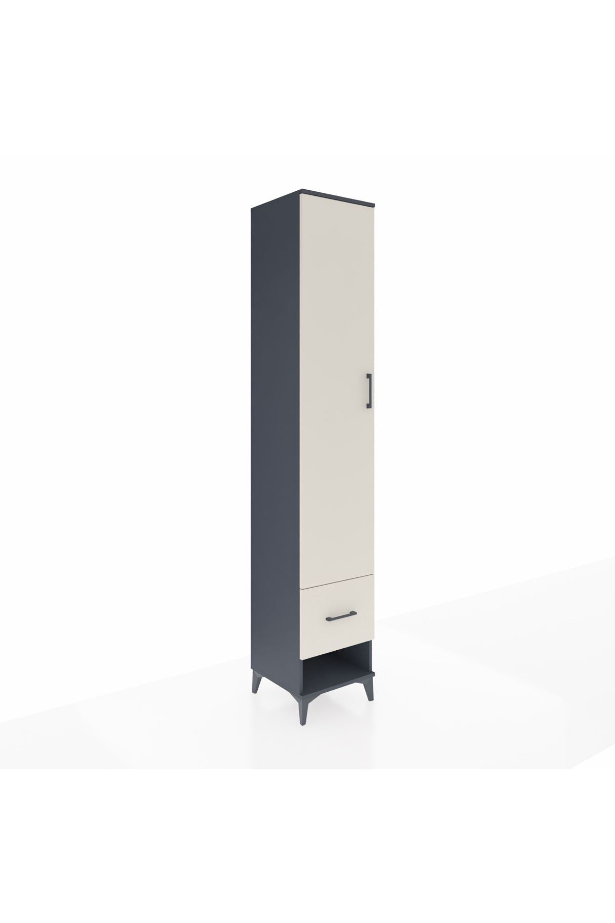 Hyperion Dolap 5 Raflı Tek Çekmeceli Tek Kapaklı 44x44x243 Antrasit-Aytaşı