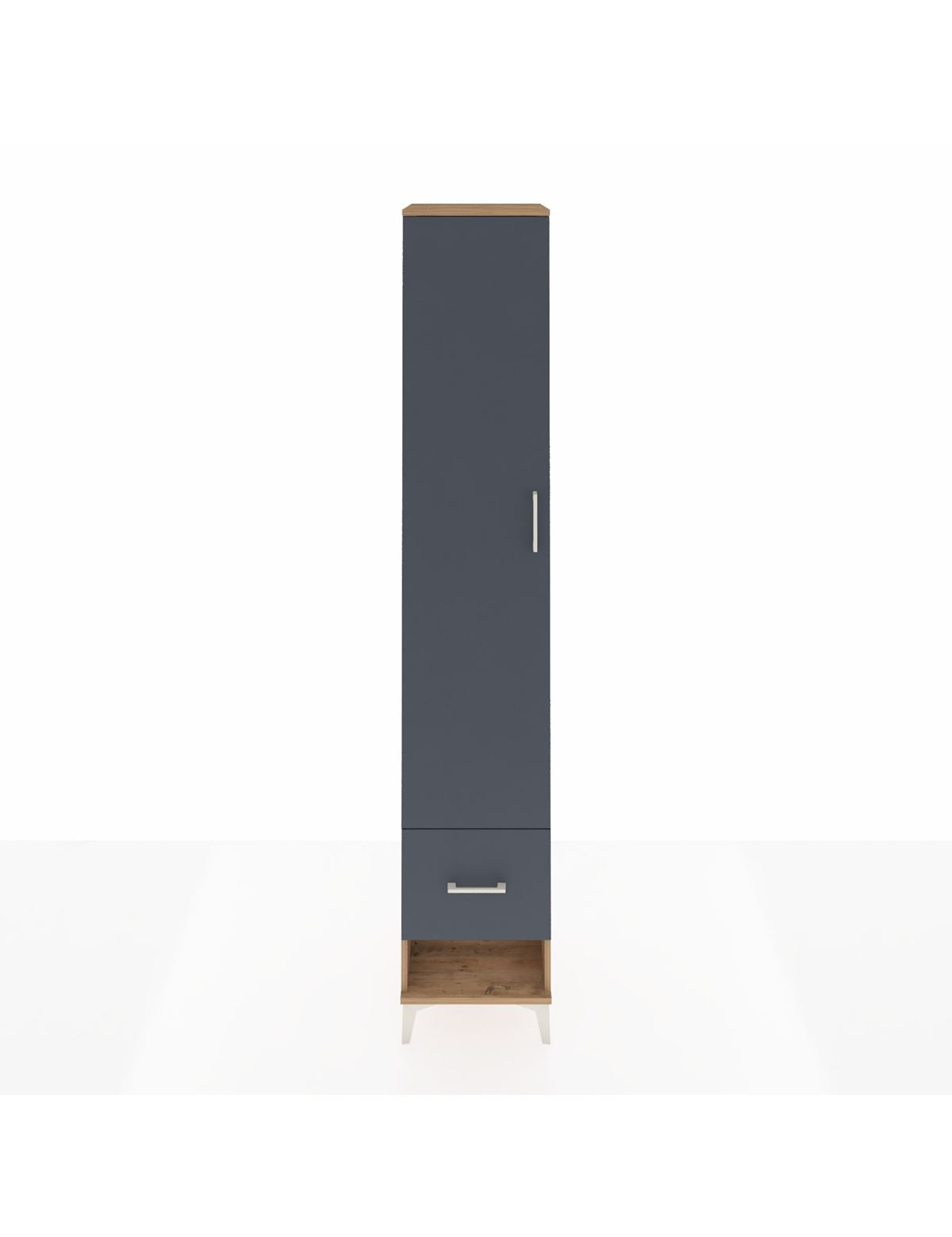 Hyperion Dolap 5 Raflı Tek Çekmeceli Tek Kapaklı 44x44x243 Çam-Antrasit