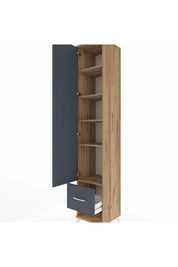 Hyperion Dolap 5 Raflı Tek Çekmeceli Tek Kapaklı 44x44x243 Çam-Antrasit