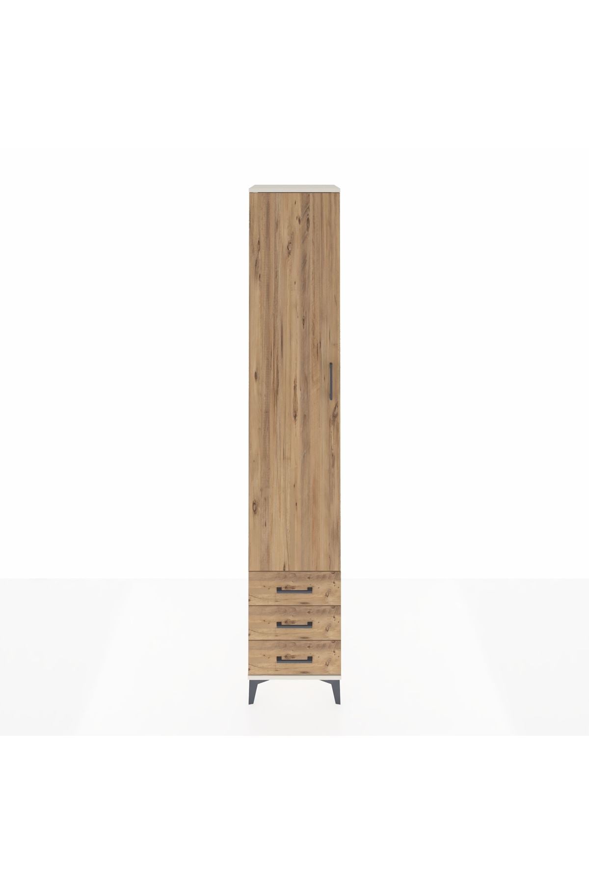 Hyperion Dolap 5 Raflı 3 Çekmeceli Tek Kapaklı 44x44x243 Aytaşı-Çam