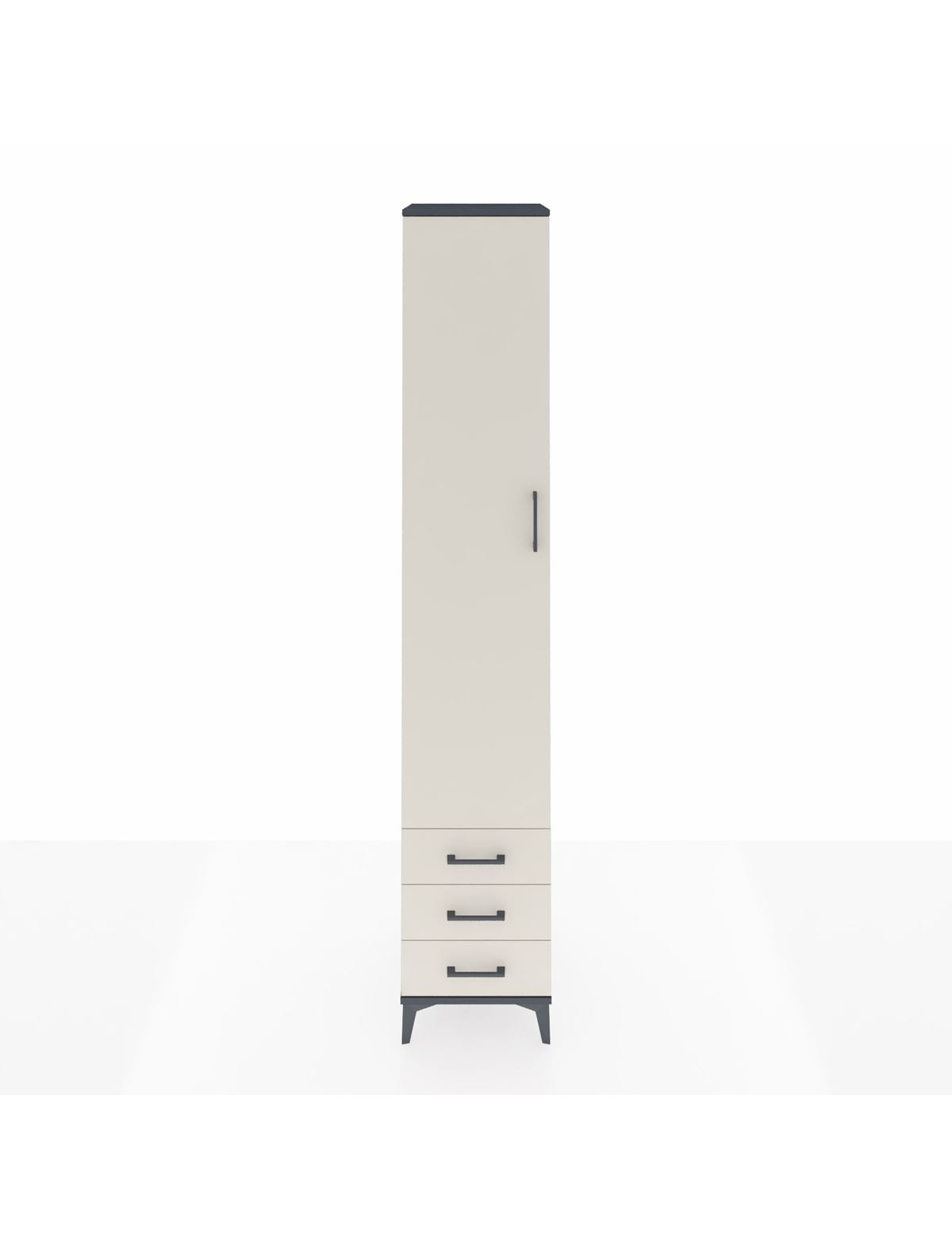 Hyperion Dolap 5 Raflı 3 Çekmeceli Tek Kapaklı 44x44x243 Antrasit-Aytaşı