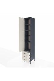 Hyperion Dolap 5 Raflı 3 Çekmeceli Tek Kapaklı 44x44x243 Antrasit-Aytaşı