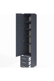 Hyperion Dolap 5 Raflı 3 Çekmeceli Tek Kapaklı 44x44x243 Antrasit-Antrasit