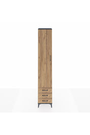 Hyperion Dolap 5 Raflı 3 Çekmeceli Tek Kapaklı 44x44x243 Antrasit-Çam