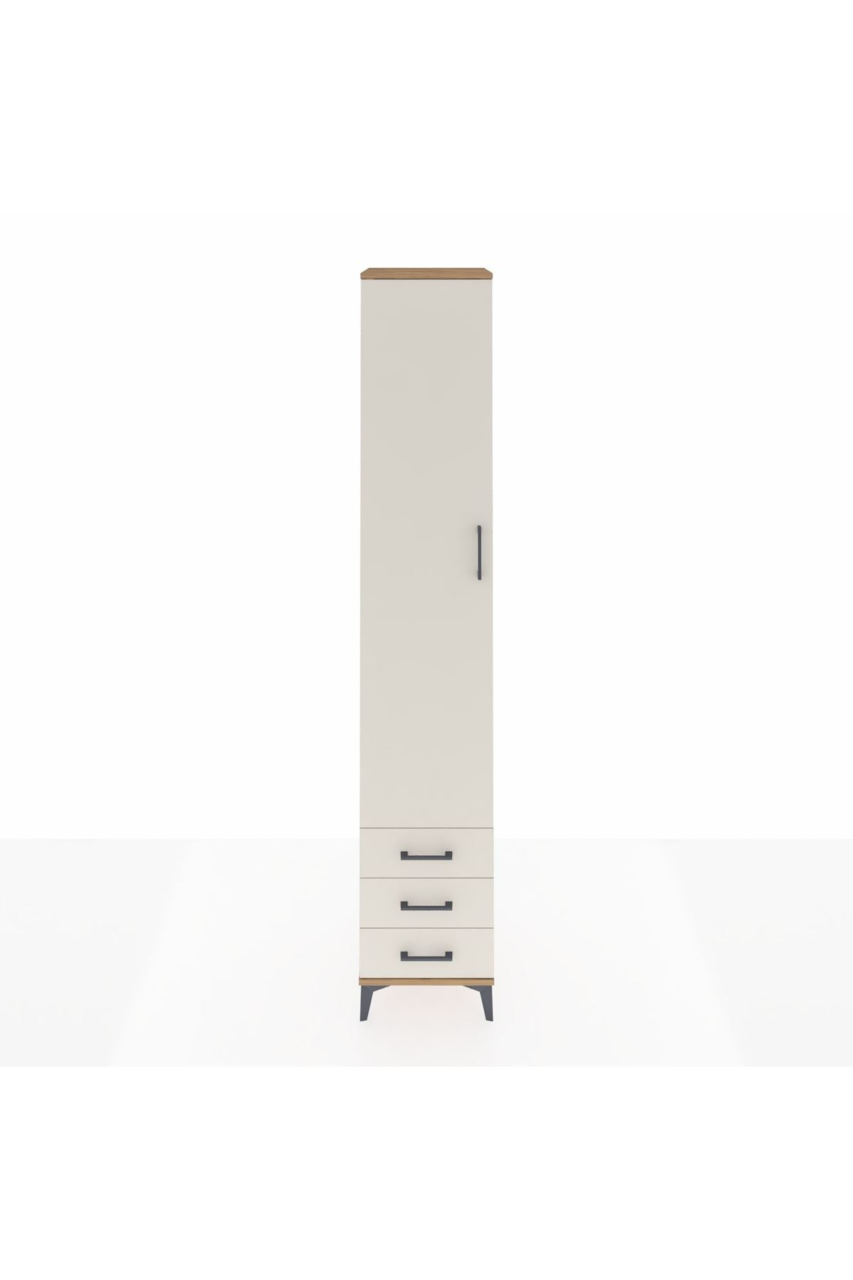 Hyperion Dolap 5 Raflı 3 Çekmeceli Tek Kapaklı 44x44x243 Çam-Aytaşı