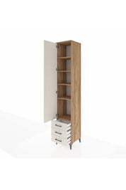 Hyperion Dolap 5 Raflı 3 Çekmeceli Tek Kapaklı 44x44x243 Çam-Aytaşı