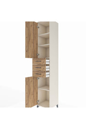 Hyperion Dolap 4 Raflı 3 Çekmeceli 2 Kapaklı 44x44x243 Aytaşı-Çam
