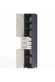 Hyperion Dolap 4 Raflı 3 Çekmeceli 2 Kapaklı 44x44x243 Antrasit-Aytaşı